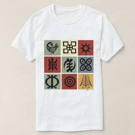 Afrikanisches Kulturerbe Symbole "Adinkra" T - Shi T-Shirt (Design vorne)