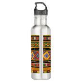 Afrikanisches Kunstmuster Edelstahlflasche (Rückseite)