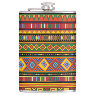 Afrikanisches Kunstmuster Flachmann