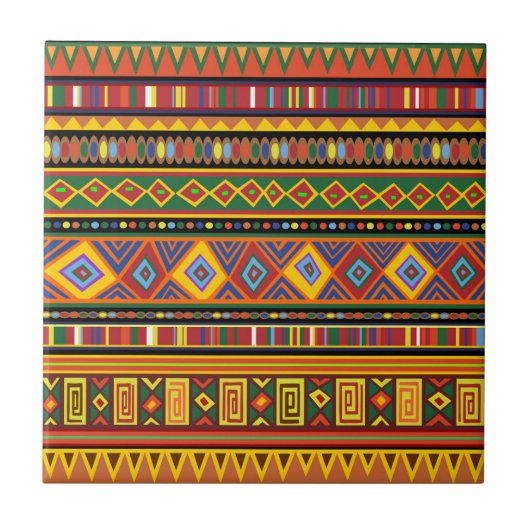 Afrikanisches Kunstmuster Fliese (Vorderseite)