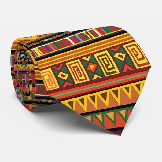 Afrikanisches Kunstmuster Krawatte (Gerollt)