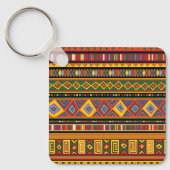 Afrikanisches Kunstmuster Schlüsselanhänger (Vorderseite)