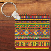 Afrikanisches Kunstmuster Schlüsselanhänger (Vorderseite)