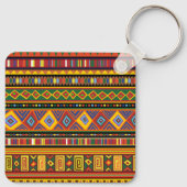 Afrikanisches Kunstmuster Schlüsselanhänger (Rückseite)