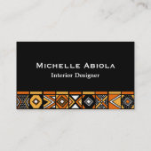 Afrikanisches Kunstmuster Visitenkarte (Rückseite)