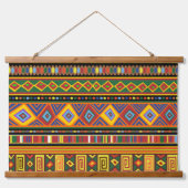 Afrikanisches Kunstmuster Wandteppich Mit Holzrahmen (Vorne)