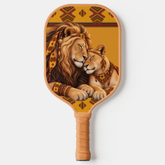 Afrikanisches Löwenpaar Pickleball Schläger