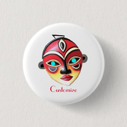 Afrikanisches Mädchen Gesichtsmaske Thunder_Cove Button (Vorderseite)