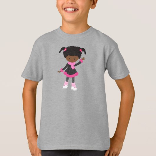 Afrikanisches Mädchen, Ice Skaten Girl, Niedlich G T-Shirt (Vorderseite)