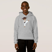 Afrikanisches Mädchen, Karate Girl, Schwarzer Gürt Hoodie (Vorne ganz)