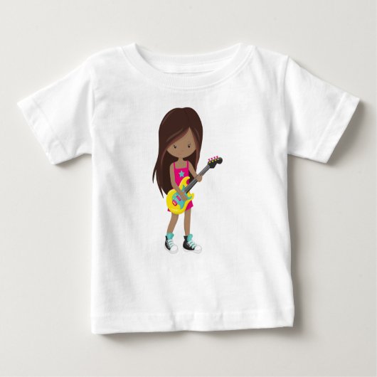 Afrikanisches Mädchen, Rock Girl, Gitarrenspieler Baby T-shirt (Vorderseite)