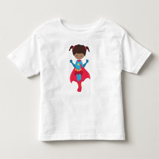 Afrikanisches Mädchen, Superhero Girl, Rotes Kapp Kleinkind T-shirt (Vorderseite)