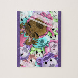 Afrikanisches Mädchen und Bären Puzzle