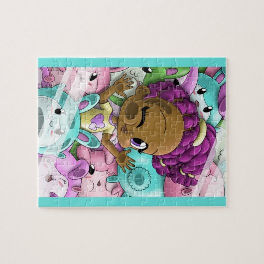 Afrikanisches Mädchen und Bunnies Puzzle (Horizontal)