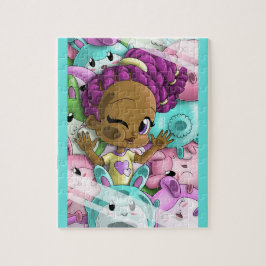 Afrikanisches Mädchen und Bunnies Puzzle