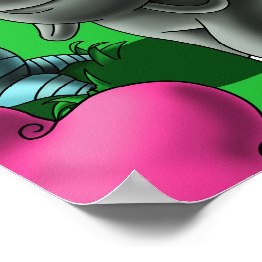 Afrikanisches Mädchen und Elefant Poster (Ecke)