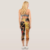 Afrikanisches Mädchen und Giraffe Capri Leggings (Rückseite)