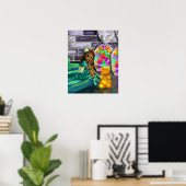 Afrikanisches Mädchen und Gummibären Poster (Heimbüro)