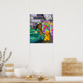 Afrikanisches Mädchen und Gummibären Poster (Küche)