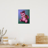 Afrikanisches Mädchen und Teddybär Poster (Küche)