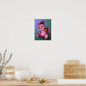 Afrikanisches Mädchen und Teddybär Poster (Küche)
