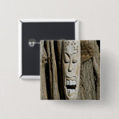 Afrikanisches Masken-Button Button (Vorne & Hinten)