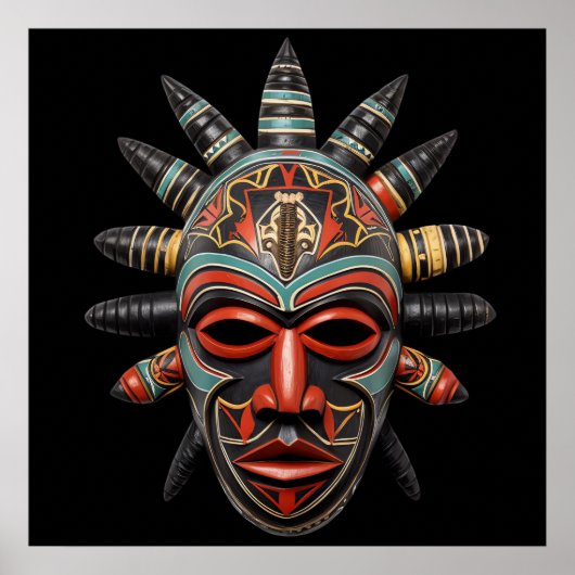 Afrikanisches Maskenposter Poster (Vorne)