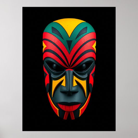 Afrikanisches Maskenposter Poster (Vorne)