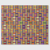 Afrikanisches mehrfarbiges Glas Kente K45 Geschenkpapier (Flach)