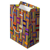 Afrikanisches mehrfarbiges Glas Kente K45 Mittlere Geschenktüte (Rückseite Schrägansicht)