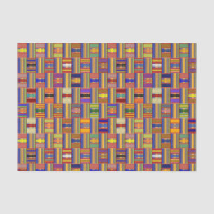 Afrikanisches mehrfarbiges Glas Kente K45 Seidenpapier