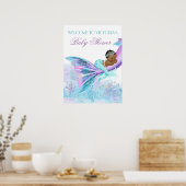 Afrikanisches Mermaid Schwanz Baby Duschzeichen Poster (Küche)
