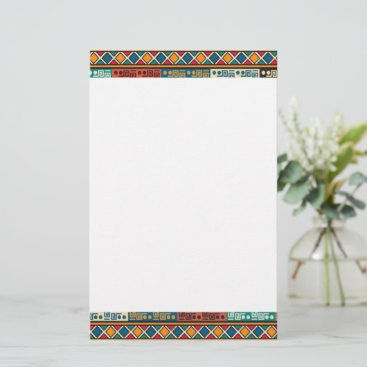Afrikanisches Motiv-bunter dekorativer Briefpapier (Stehend Vorderseite)