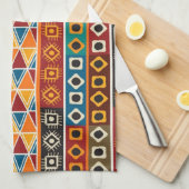Afrikanisches Motiv-buntes dekoratives Muster Küchentuch (Viertel Falte)