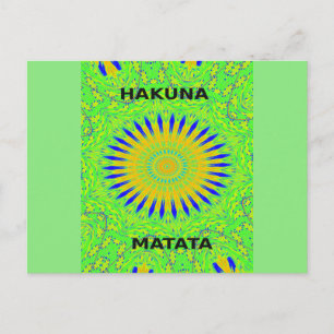 Afrikanisches Motivdesign in grünem und goldenem K Postkarte