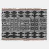 Afrikanisches Mudcloth-Inspiriertes geometrisches Decke (Vorderseite)