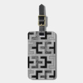 Afrikanisches Mudcloth Textil mit geometrischen Mu Gepäckanhänger (Vorderseite vertikal)