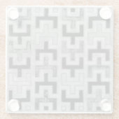 Afrikanisches Mudcloth Textil mit geometrischen Mu Glasuntersetzer (Rückseite)