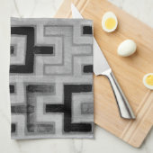 Afrikanisches Mudcloth Textil mit geometrischen Mu Handtuch (Viertel Falte)