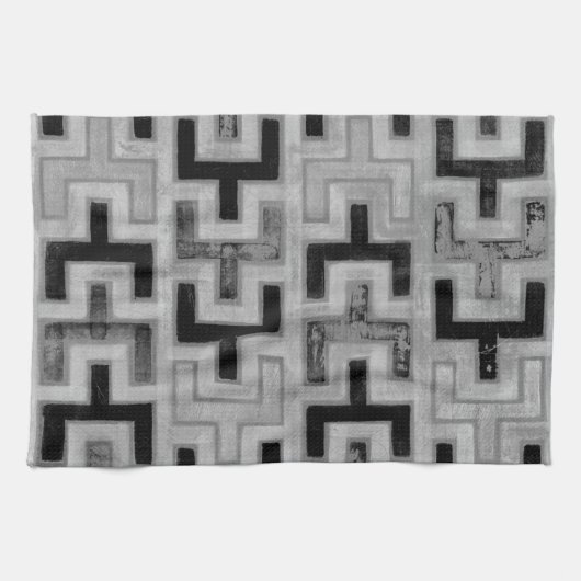 Afrikanisches Mudcloth Textil mit geometrischen Mu Handtuch (Horizontal)