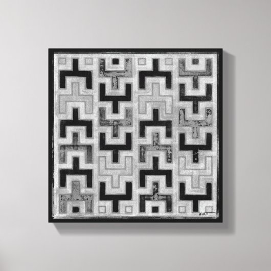 Afrikanisches Mudcloth Textil mit geometrischen Mu Leinwanddruck (Vorderseite)