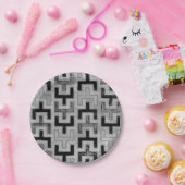 Afrikanisches Mudcloth Textil mit geometrischen Mu Pappteller (Party)