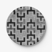 Afrikanisches Mudcloth Textil mit geometrischen Mu Pappteller (Vorderseite)