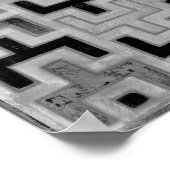 Afrikanisches Mudcloth Textil mit geometrischen Mu Poster (Ecke)