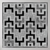 Afrikanisches Mudcloth Textil mit geometrischen Mu Poster (Vorne)