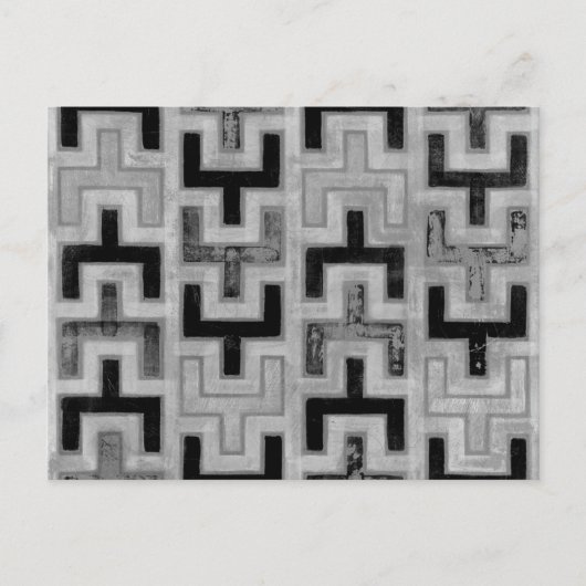 Afrikanisches Mudcloth Textil mit geometrischen Mu Postkarte (Vorderseite)