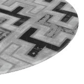 Afrikanisches Mudcloth Textil mit geometrischen Mu Schneidebrett (Ecke)