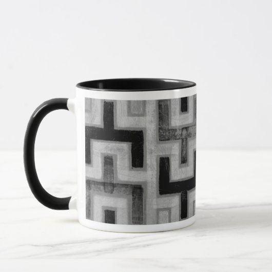 Afrikanisches Mudcloth Textil mit geometrischen Mu Tasse (Links)