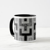 Afrikanisches Mudcloth Textil mit geometrischen Mu Tasse (Vorderseite Links)