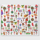 Afrikanisches Multicharakterpapier Geschenkpapier (Flach)